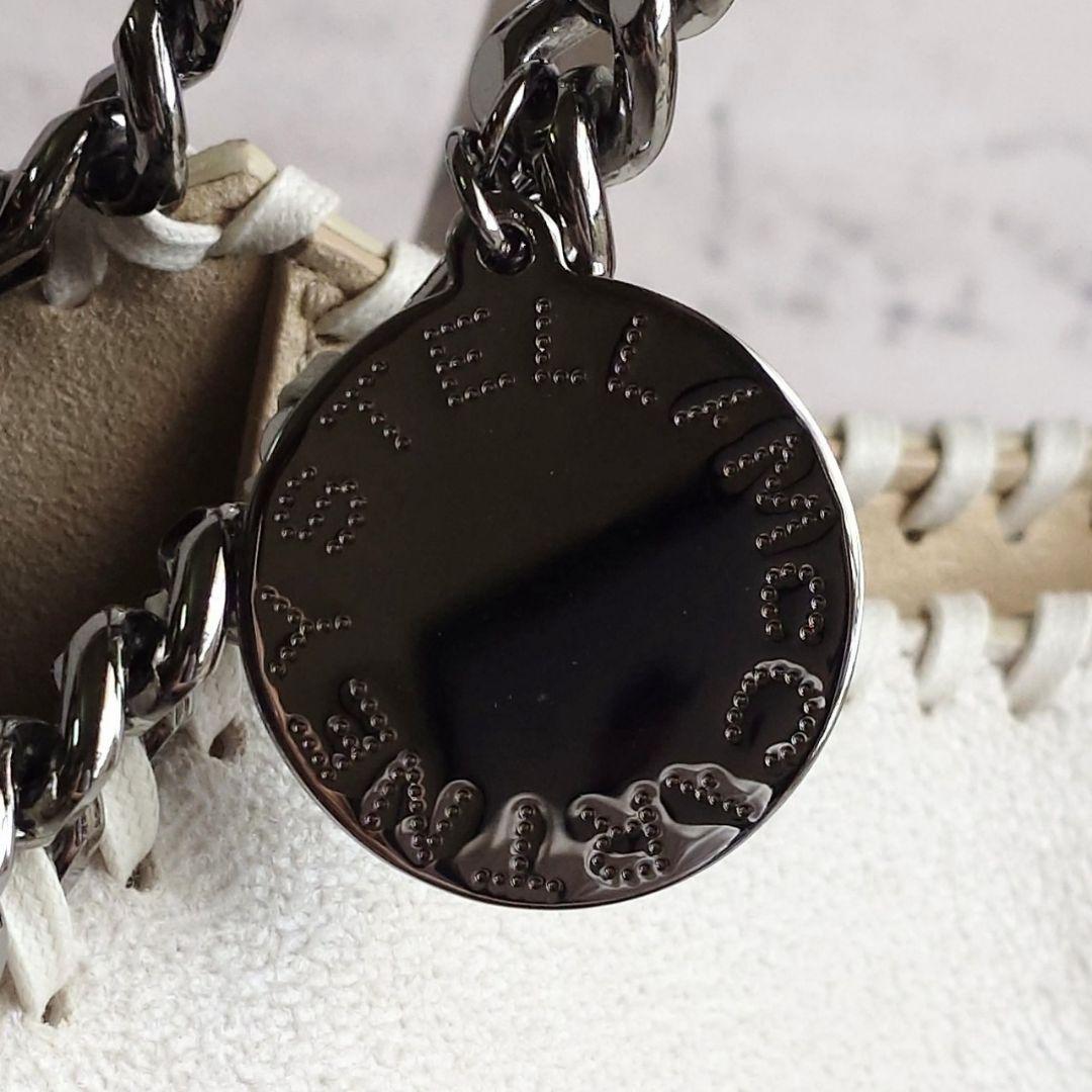 ステラマッカートニー ミディアムトート ラフィア チェーン 白 かごバッグ 革