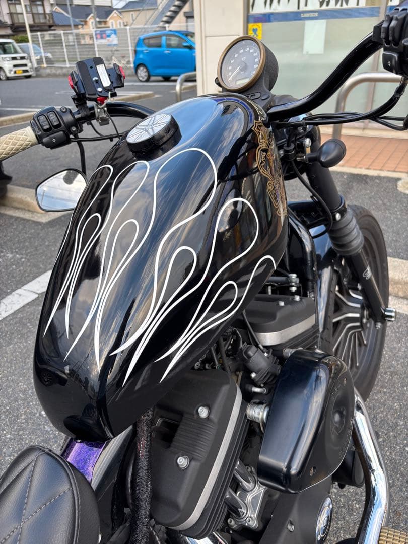 サイモン SIMON ハーレーダビッドソン タンク カバー ブラックフレイム