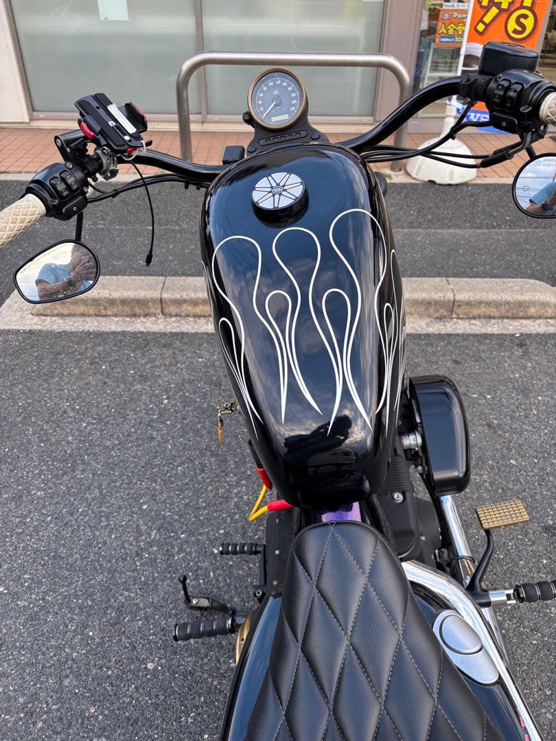 サイモン SIMON ハーレーダビッドソン タンク カバー ブラックフレイム