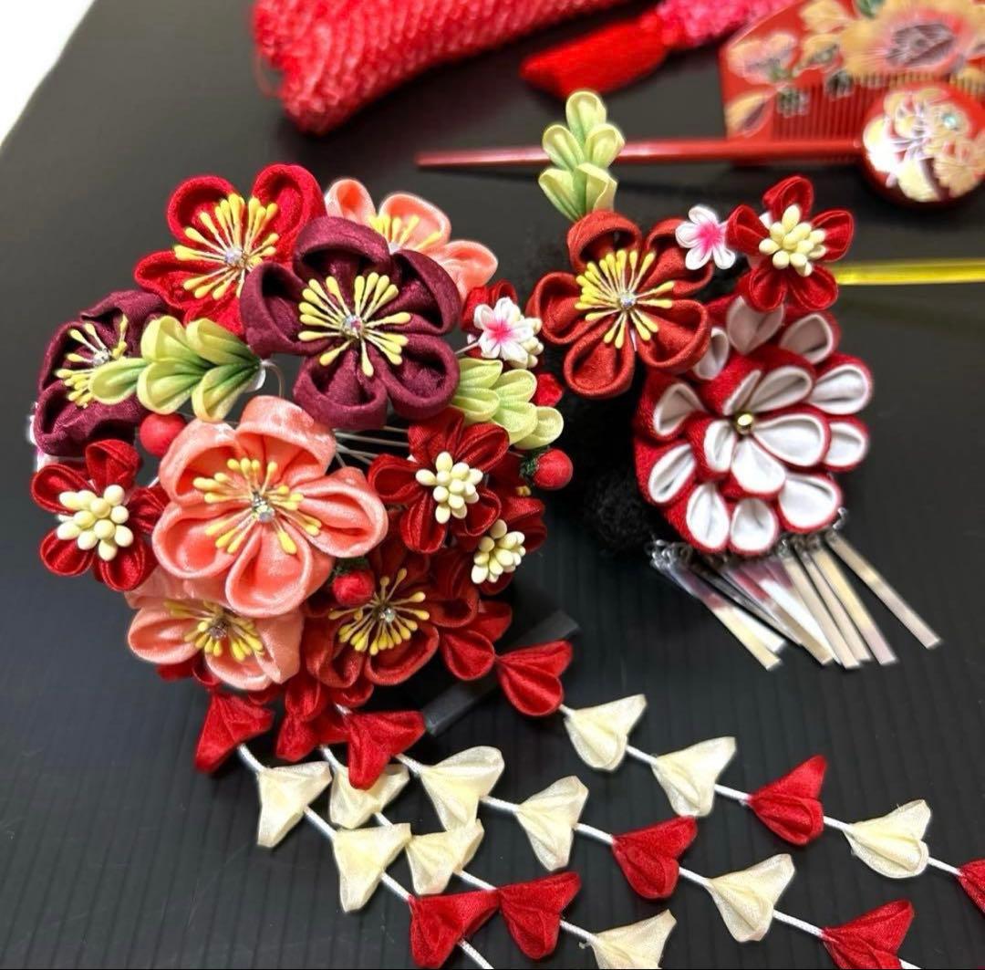 七五三髪飾り７歳　日本髪