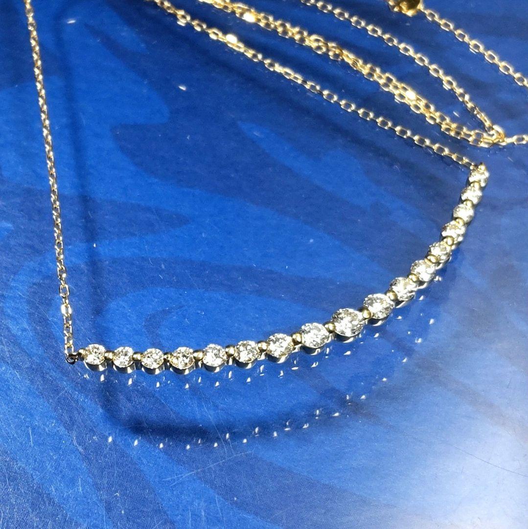新品同様♡高品質ダイヤ♡k18♡1.00カラット♡大振りラインネックレス