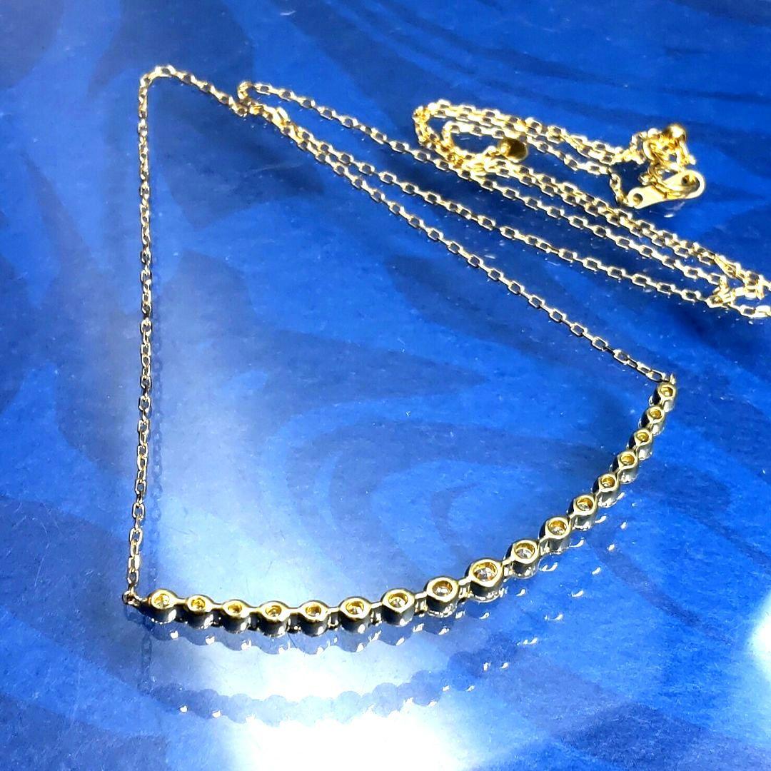 新品同様♡高品質ダイヤ♡k18♡1.00カラット♡大振りラインネックレス