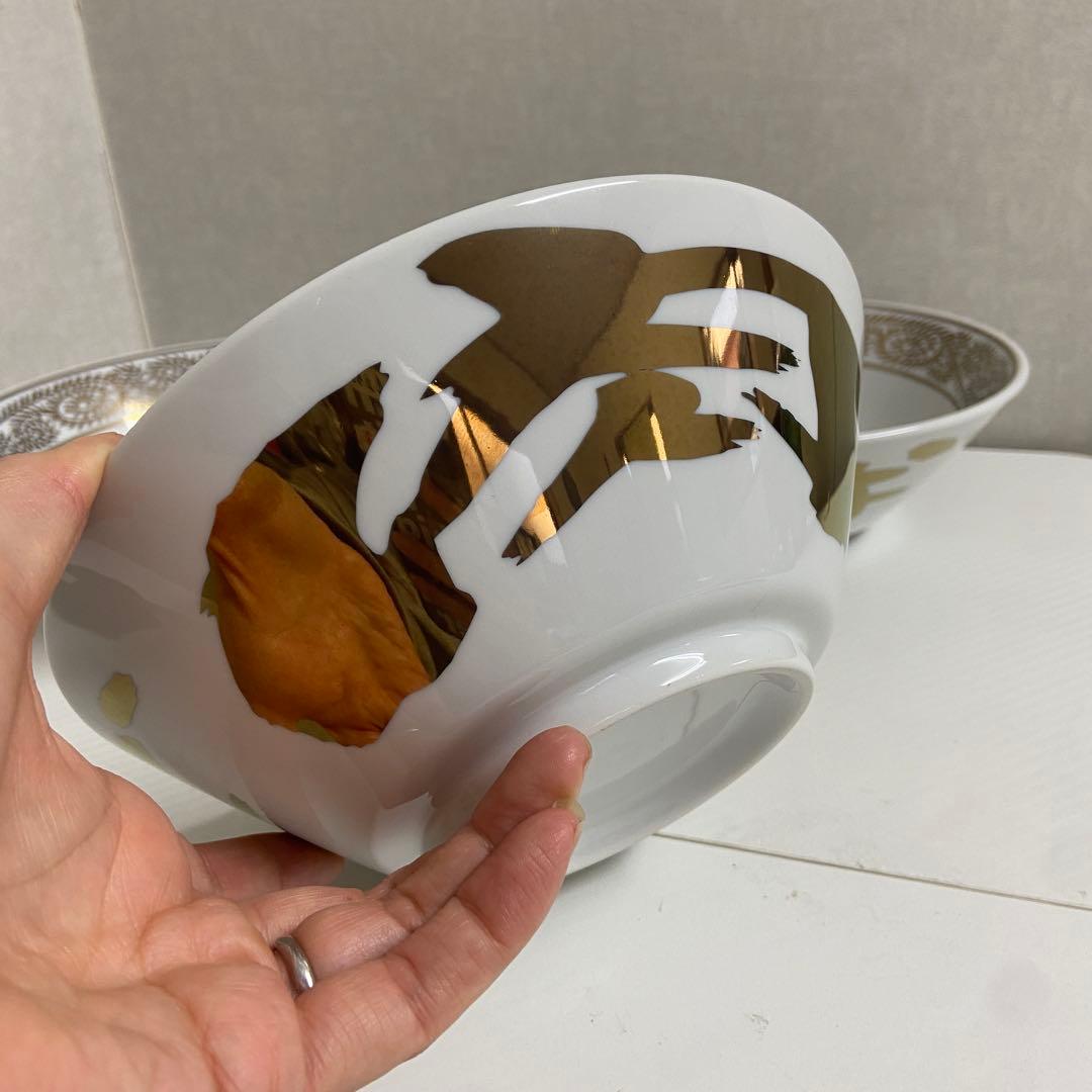 未使用⭐️丸源ラーメン　肉そば　20周年記念　金の丼　3点セット