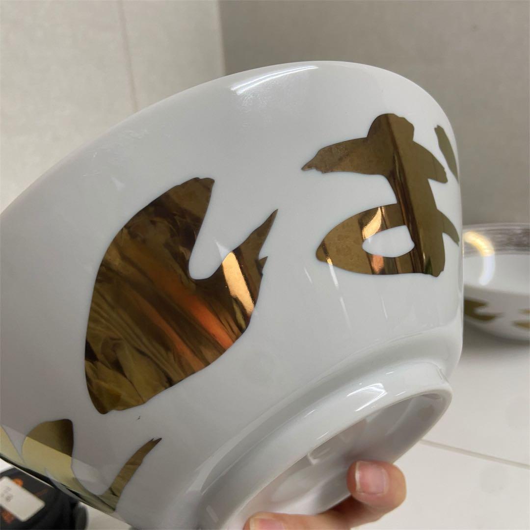 未使用⭐️丸源ラーメン　肉そば　20周年記念　金の丼　3点セット