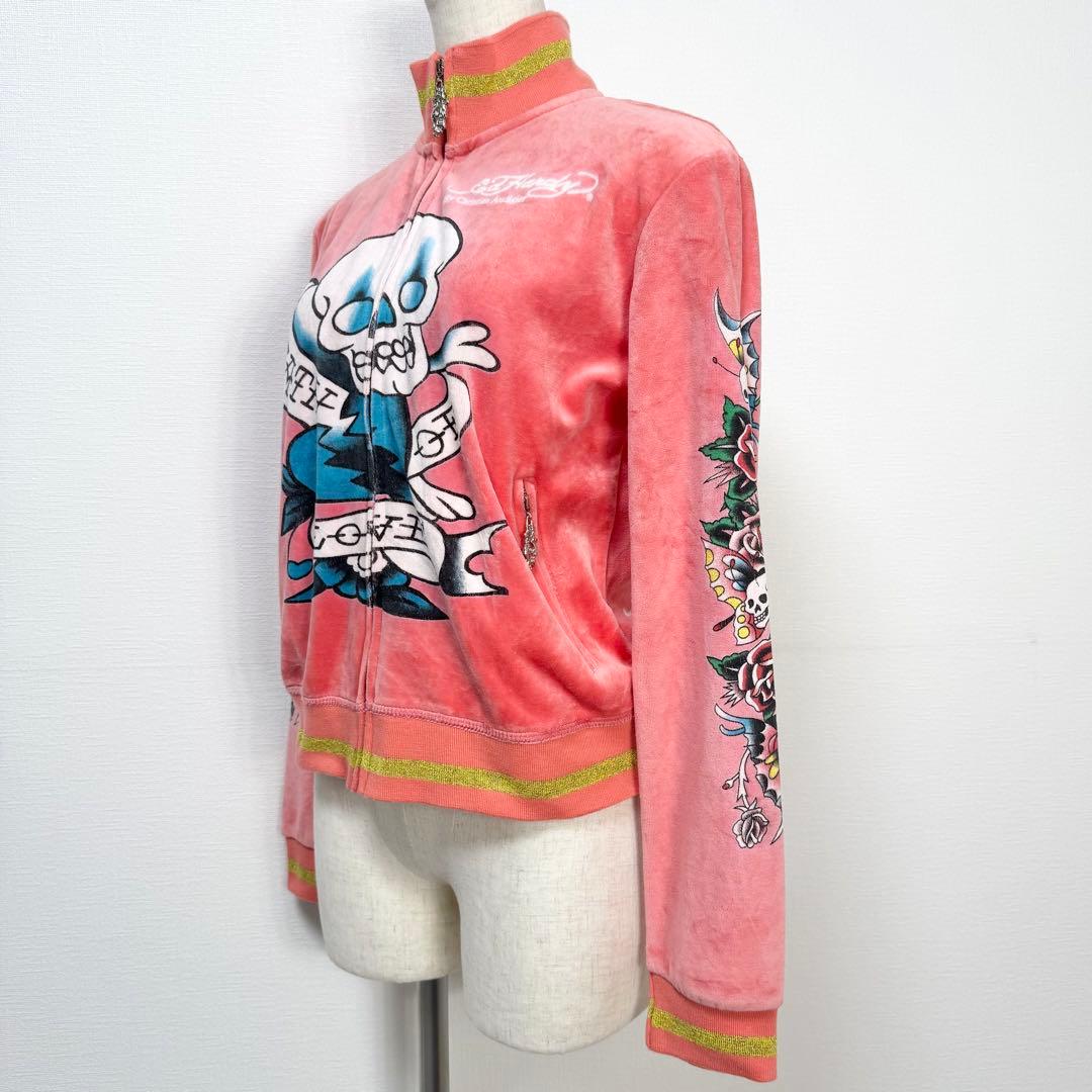 y2k❤️00s Ed Hardy スカル ラインストーン ベロア ジャージ 希少