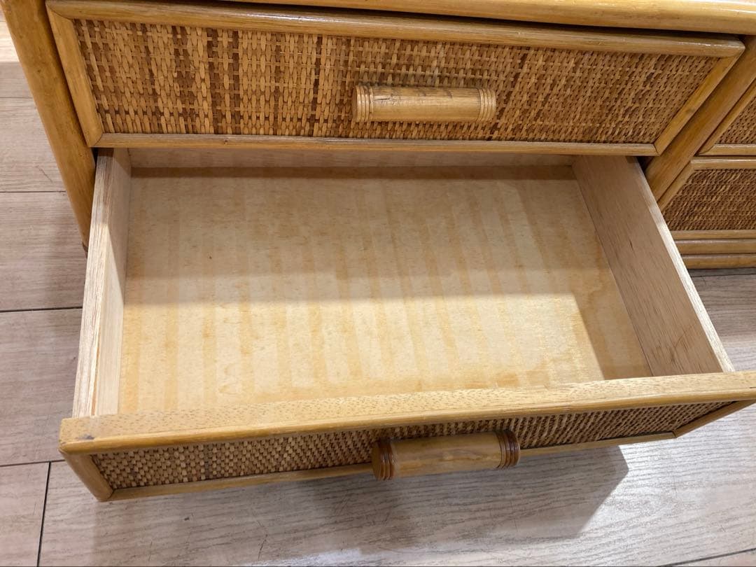 ラタン 製　籐　サイドボードチェスト ヴィンテージ 古道具　名古屋市内引き取り可