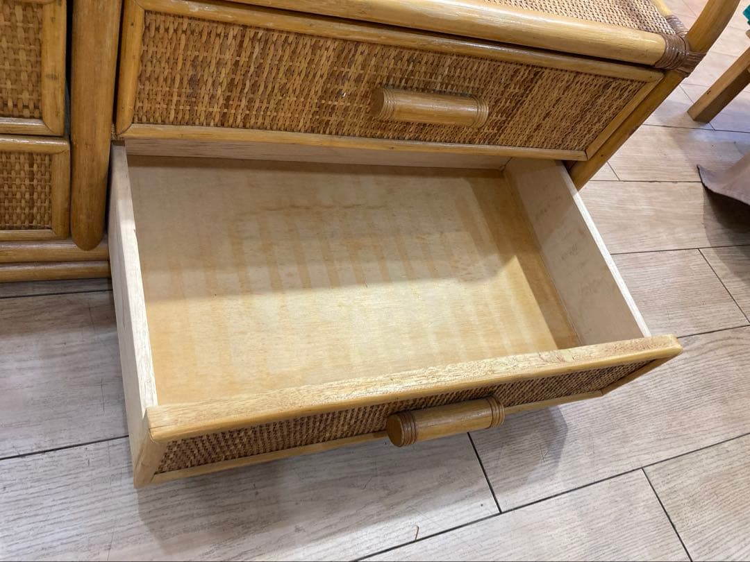 ラタン 製　籐　サイドボードチェスト ヴィンテージ 古道具　名古屋市内引き取り可