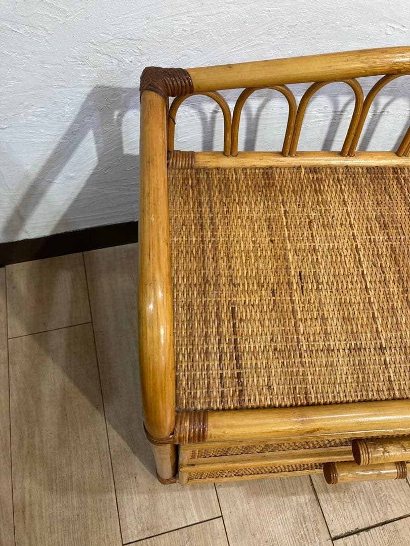 ラタン 製　籐　サイドボードチェスト ヴィンテージ 古道具　名古屋市内引き取り可