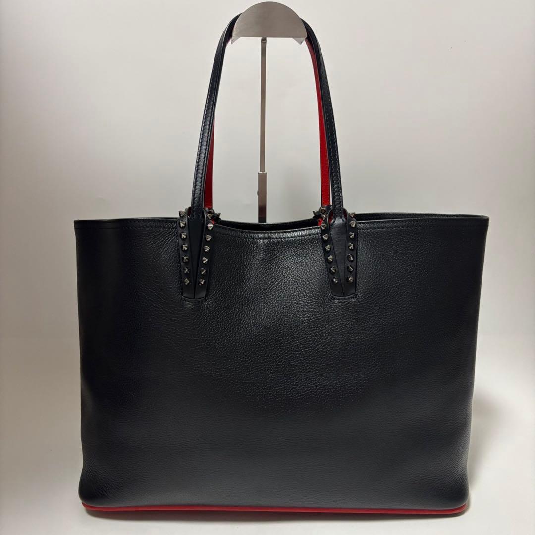 クリスチャンルブタン レザー トートバッグ スタッズ カバタ ブラック