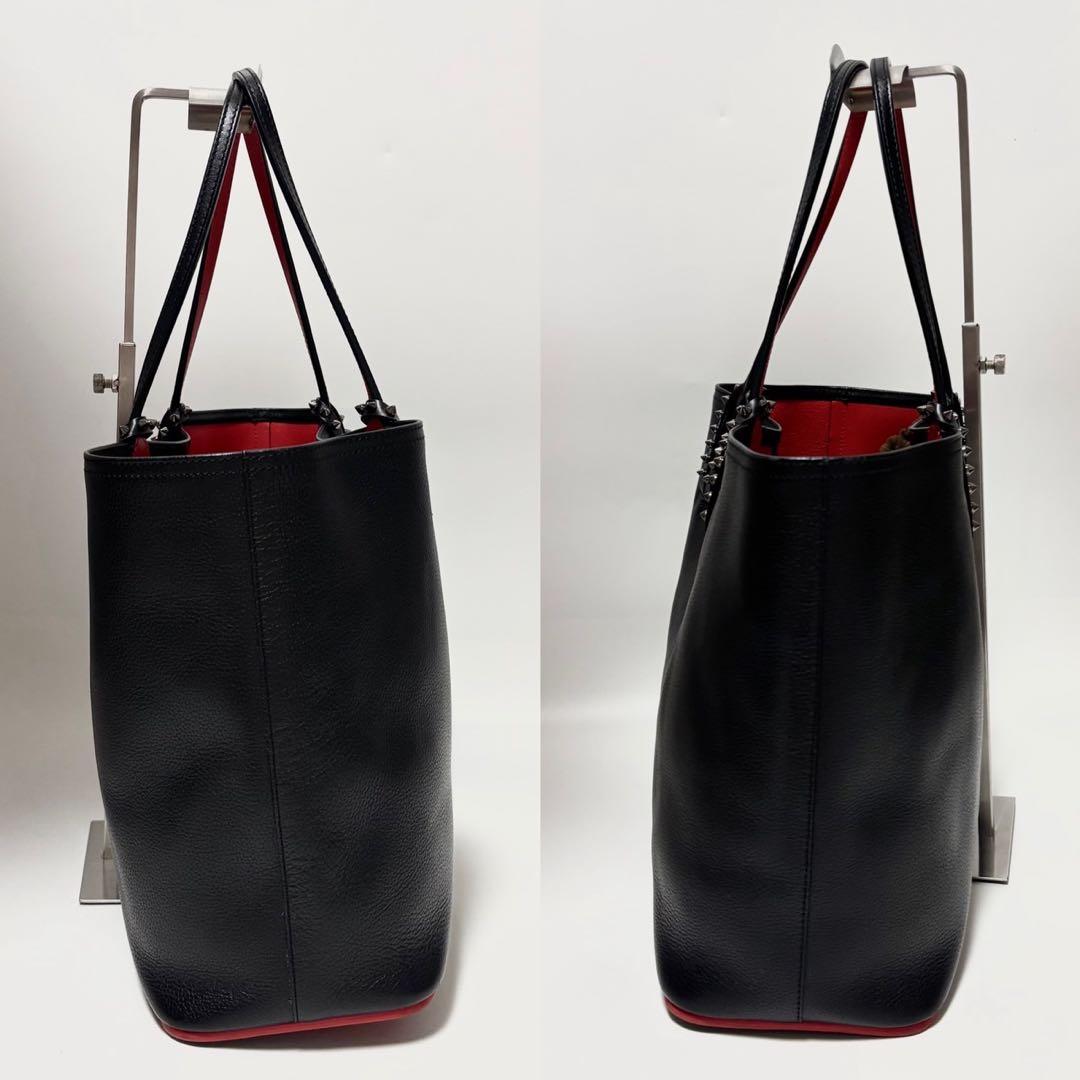 クリスチャンルブタン レザー トートバッグ スタッズ カバタ ブラック