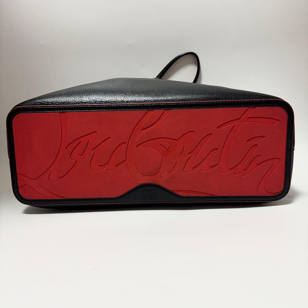 クリスチャンルブタン レザー トートバッグ スタッズ カバタ ブラック
