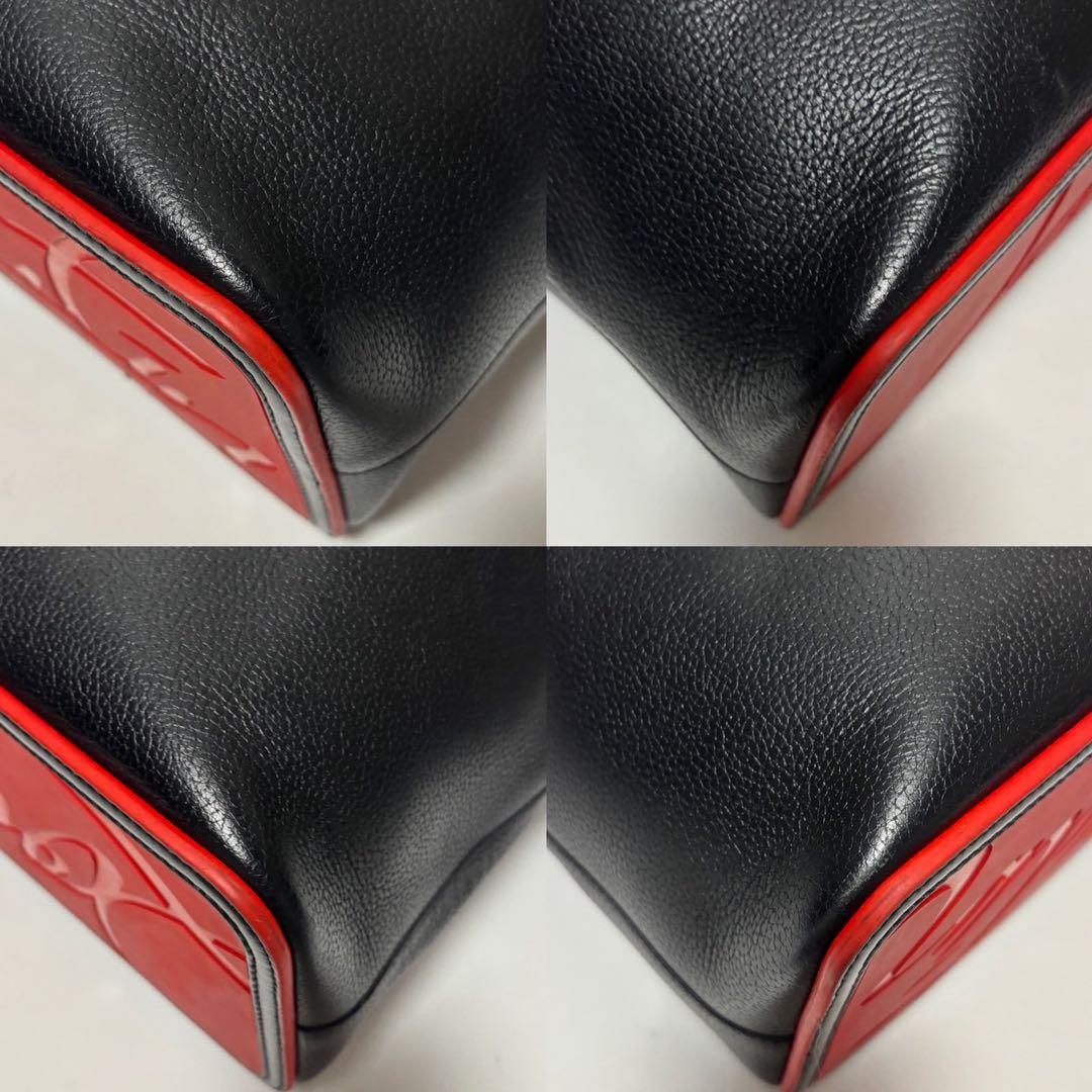 クリスチャンルブタン レザー トートバッグ スタッズ カバタ ブラック