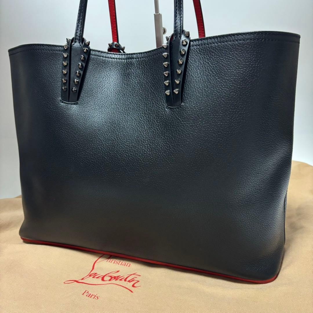 クリスチャンルブタン レザー トートバッグ スタッズ カバタ ブラック