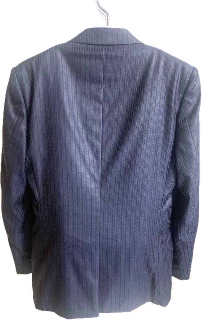 【美品】ムッシュニコル ダークストライプ スリーピース 光沢 ダークネイビー