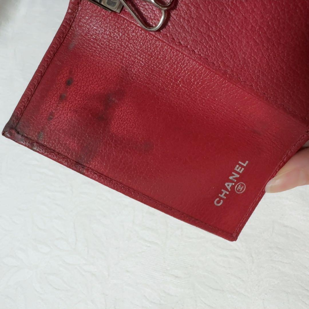 CHANEL レザーキーケース レッド