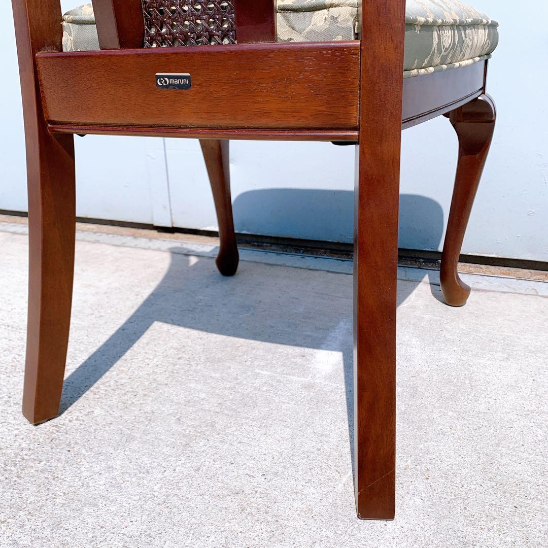【美品】Maruni マルニ木工 ダイニングチェア アンティークチェア 猫脚③
