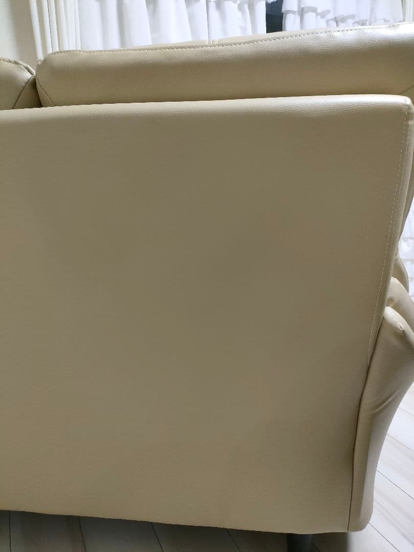 【超美品】ハイバックソファ 合成皮革 2人掛けソファ　傷・汚れに強い合成皮革