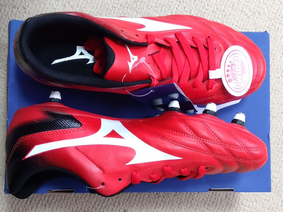 ミズノ／スパイク／ラグビー用／25.5／赤／R1GA200101／新品・未使用品