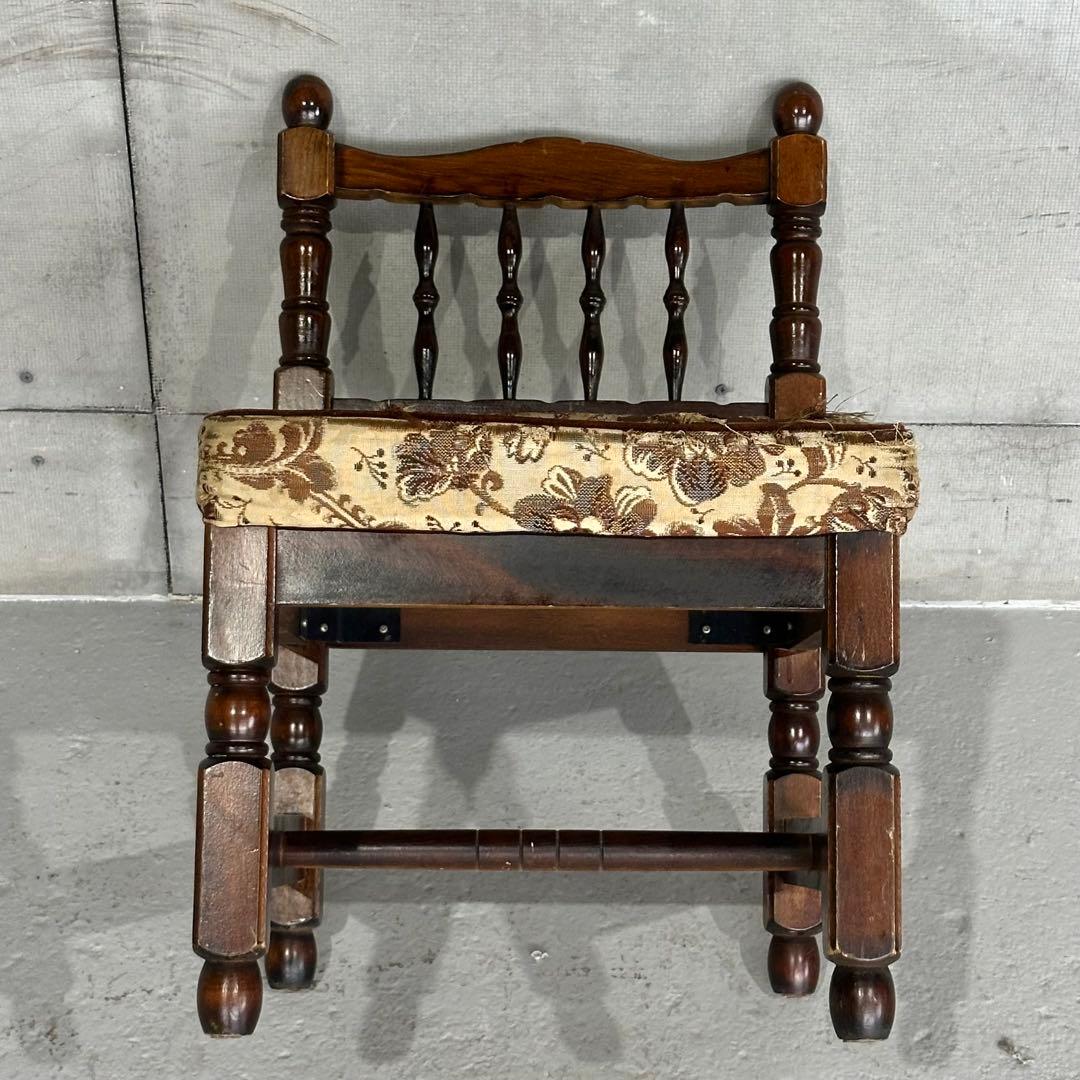 ✦80s✦昭和レトロ ゴブラン織 ヴィンテージ スピンドルチェア 木製 古家具