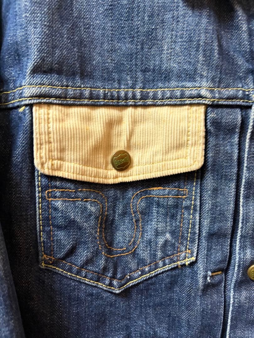 BIG SMITH デニムジャケット コーデュロイ襟付き　46