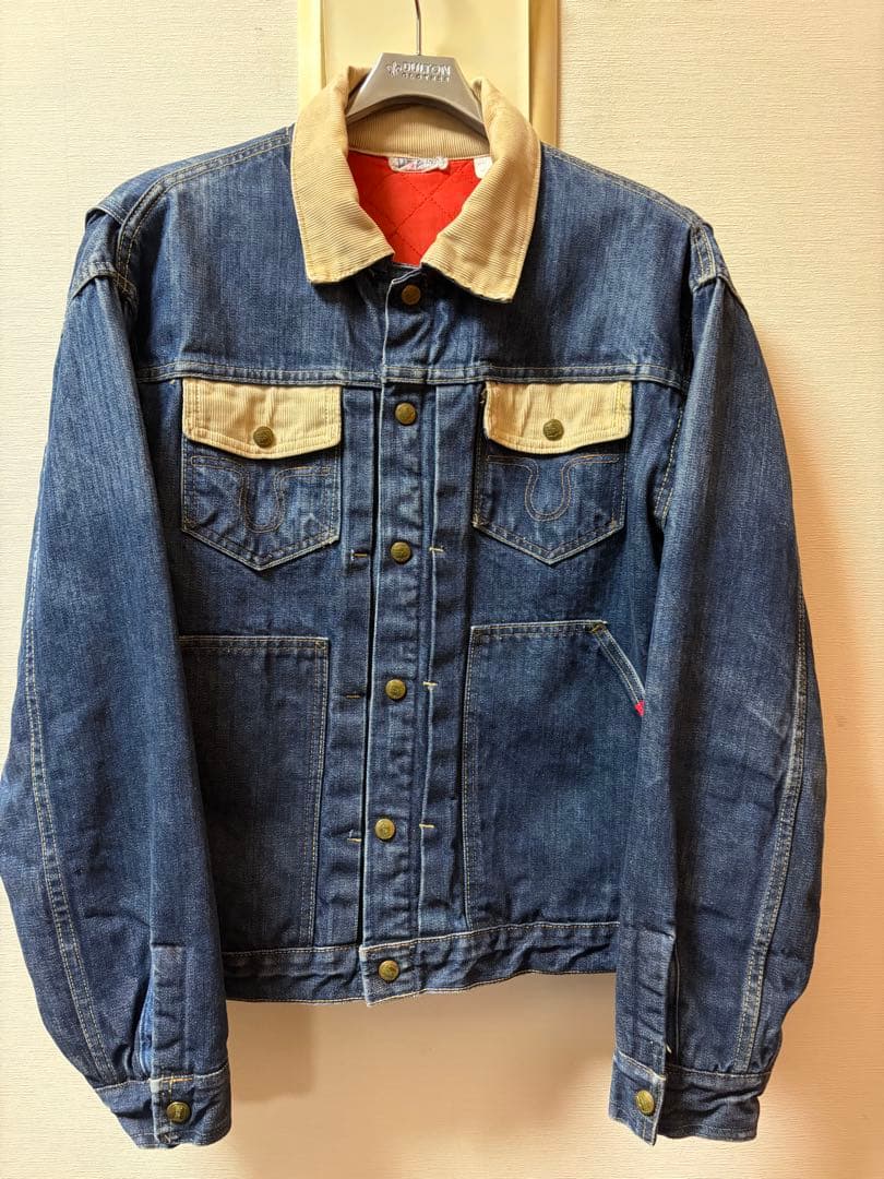 BIG SMITH デニムジャケット コーデュロイ襟付き　46