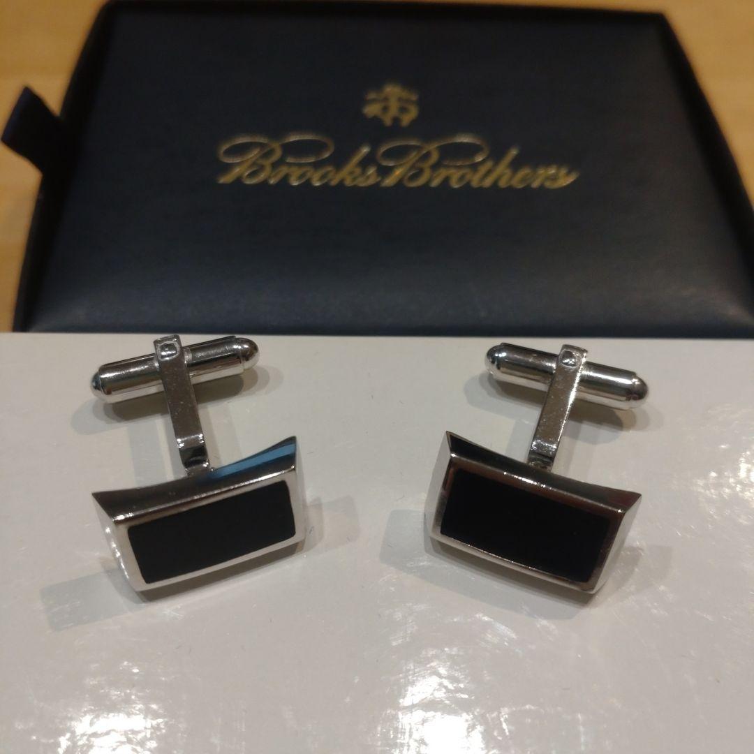 Brooks Brothers シルバー ブラック カフリンクス