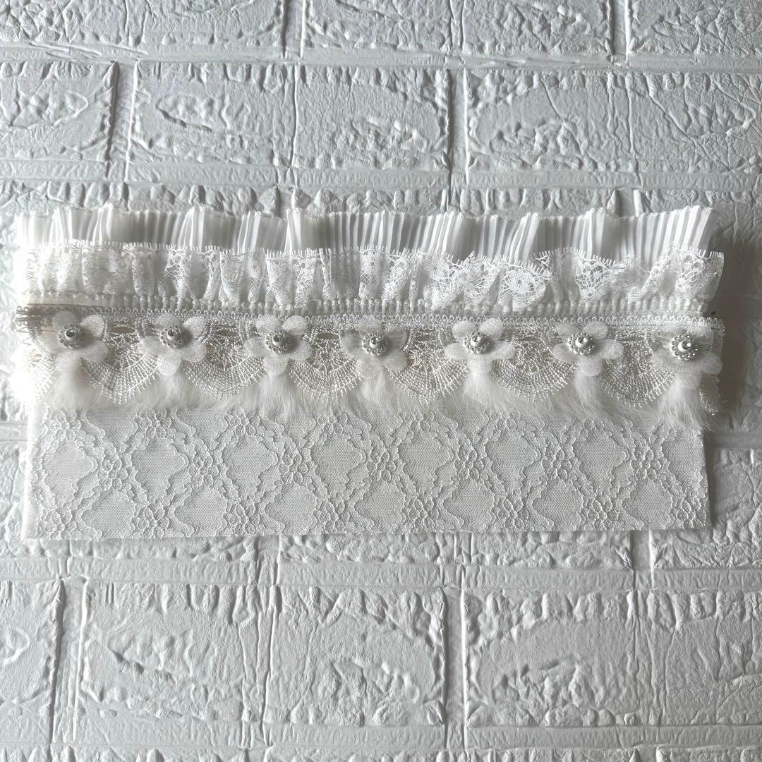 ふりふレース重ね衿　レース半衿　帯飾り　レース足袋　付け袖　パール帯締め　花飾り