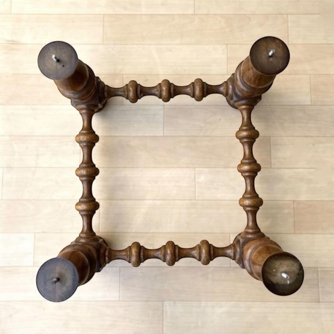 1970s アメリカ製　ヴィンテージ 木製×ガラス サイドテーブル 正方形