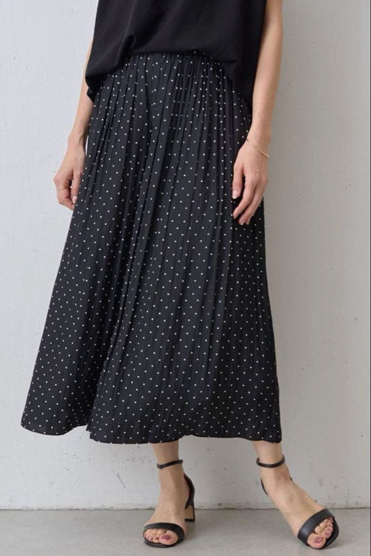 BEARDSLEYビアズリー　シワシフォンギャザーパンツ　ドット