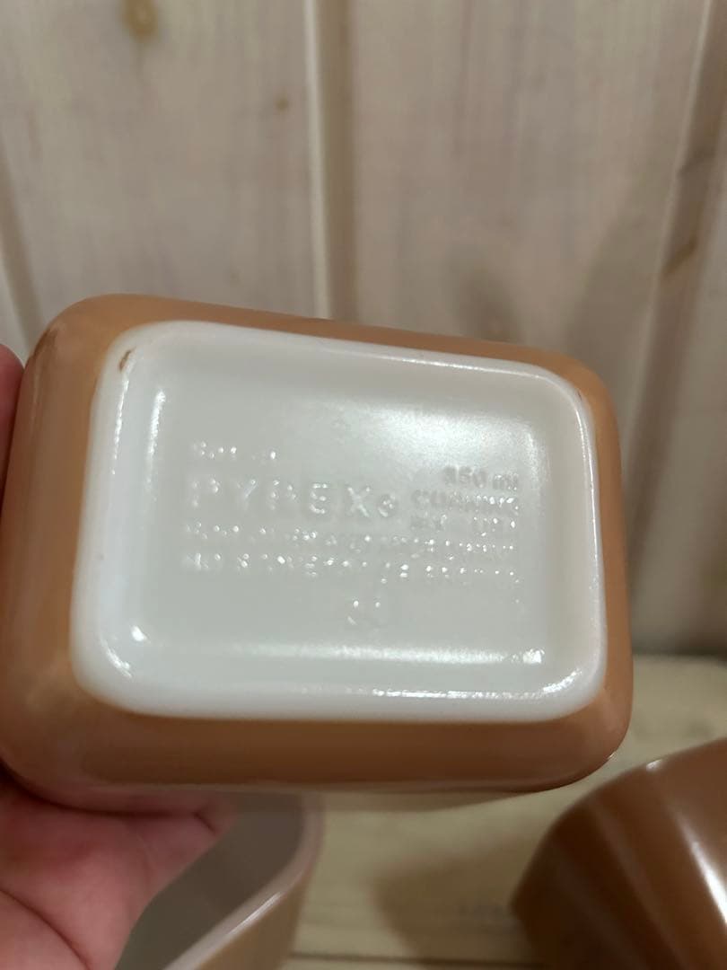 10/14まで！オールドパイレックス　PYREX リフ　ブラウン　4点セット
