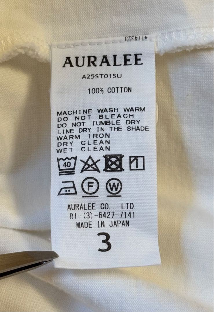 トップス AURALEE Heavy Weight Pocket Tee / WHITE