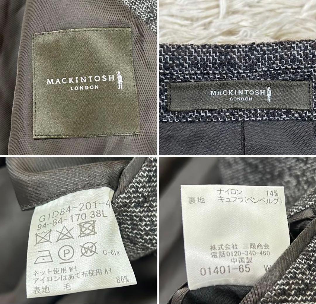 美品 マッキントッシュ ウールツイード テーラードジャケット グレー M相当
