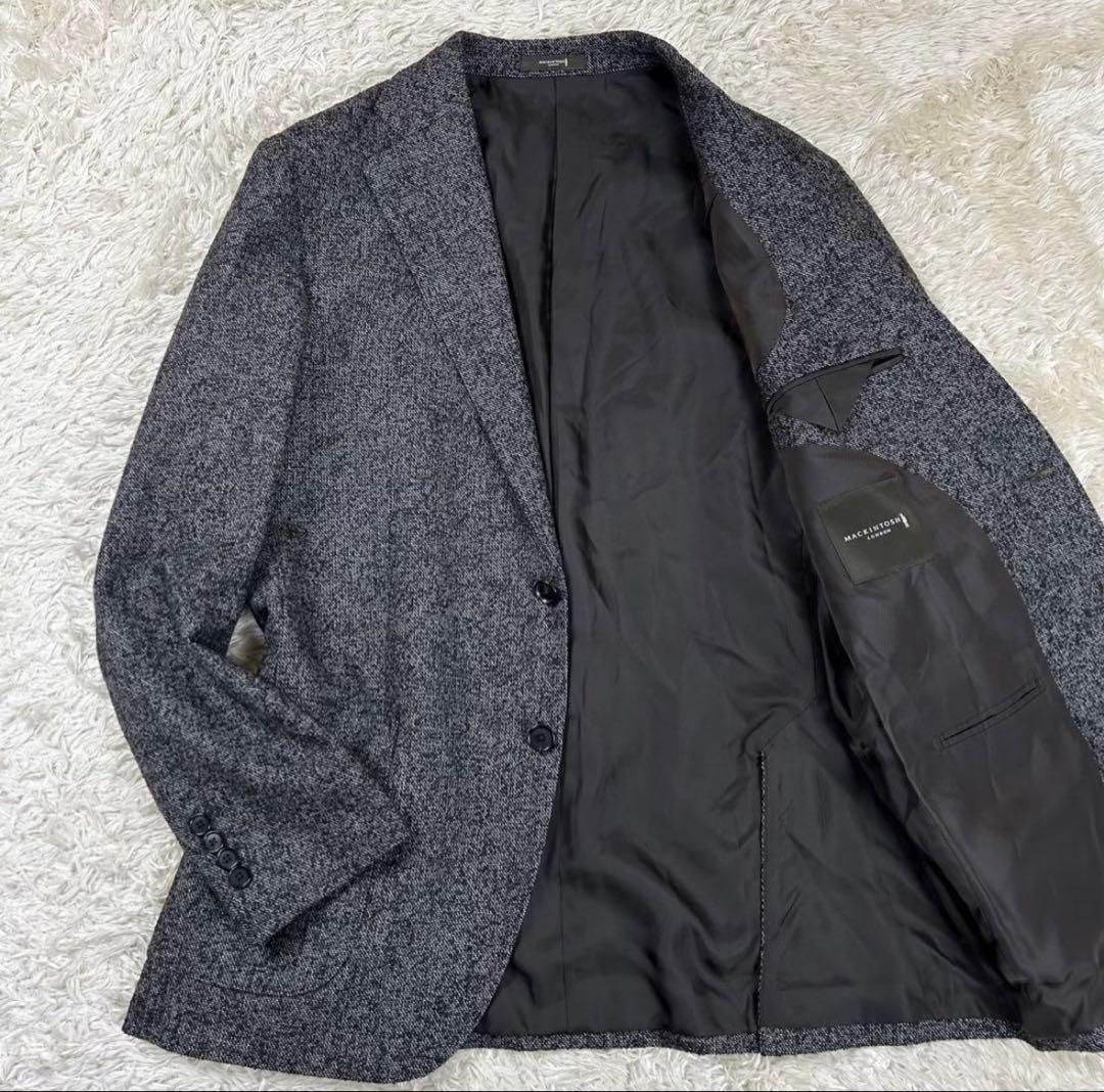 美品 マッキントッシュ ウールツイード テーラードジャケット グレー M相当