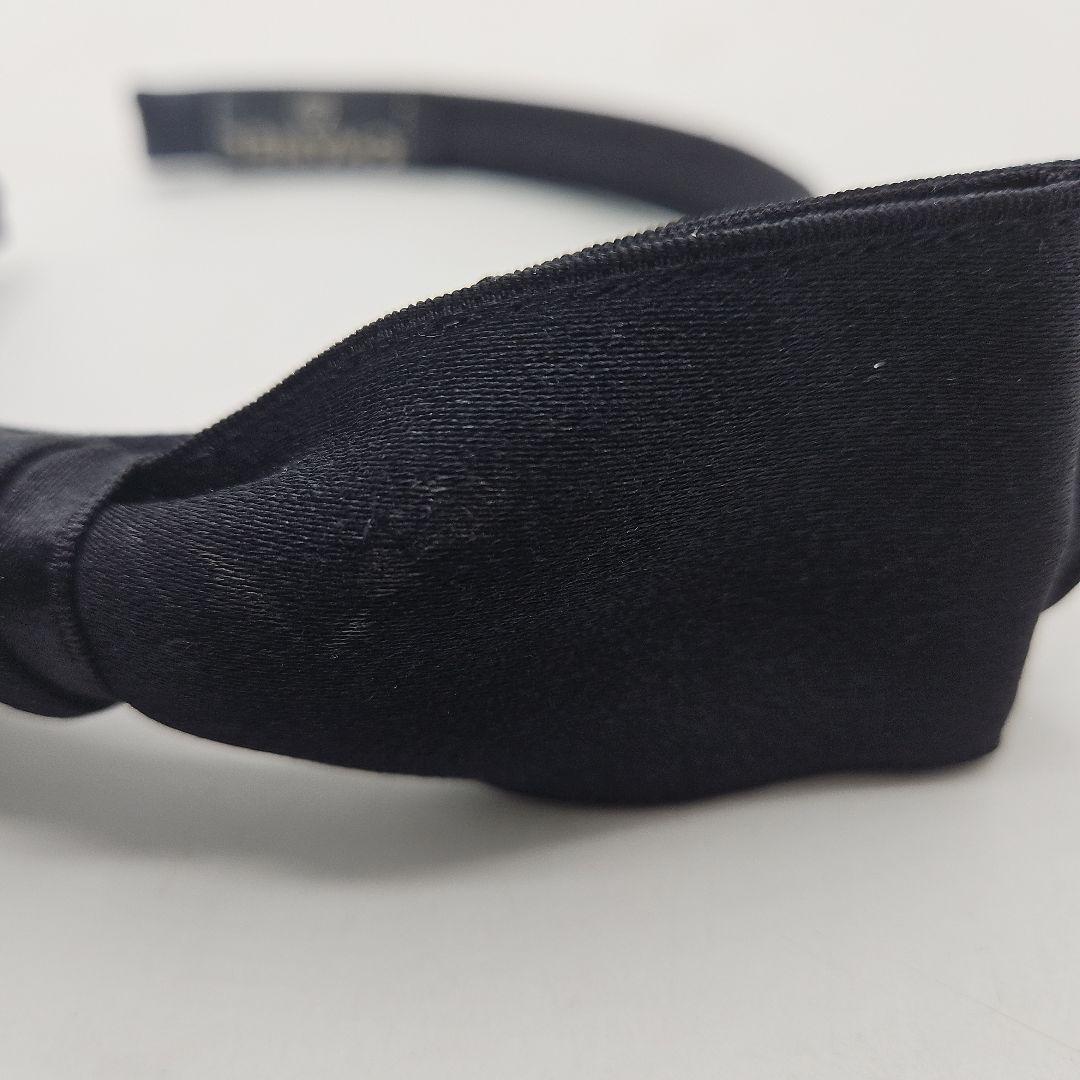 シャネル　CHANEL ブラックカチューシャ　リボン　サテン　リボンヘアバンド