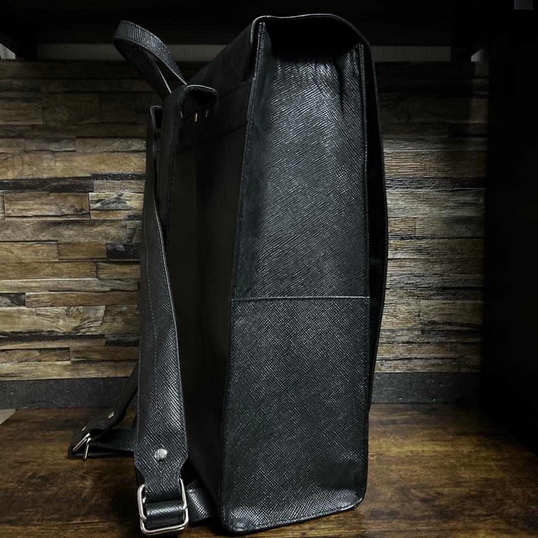 GOLDMEN 本革サフィアーノリュック TRANSIC ブラック　未使用