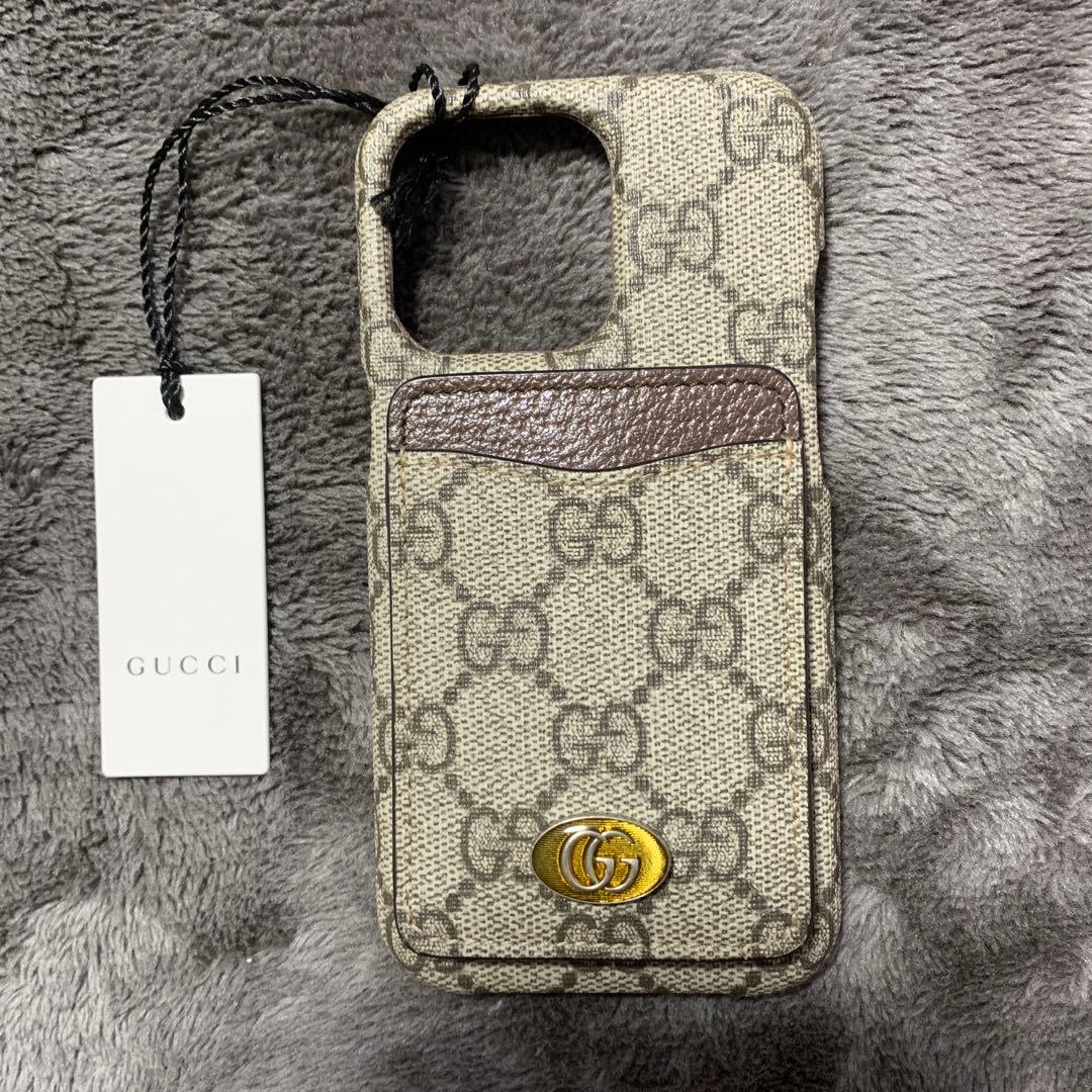 GUCCI キャンバス iPhone13proケース ベージュ