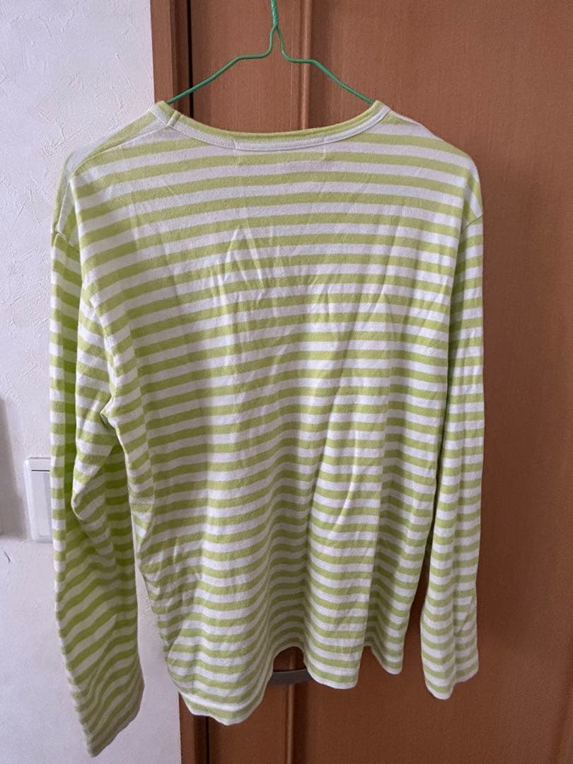 PLAY COMME des GARCONS 長袖カットソー 黄緑ストライプ