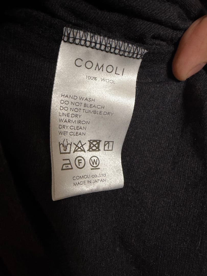 comoli コモリ 24AW ウール天竺 長袖クルー チャコール サイズ3 ①