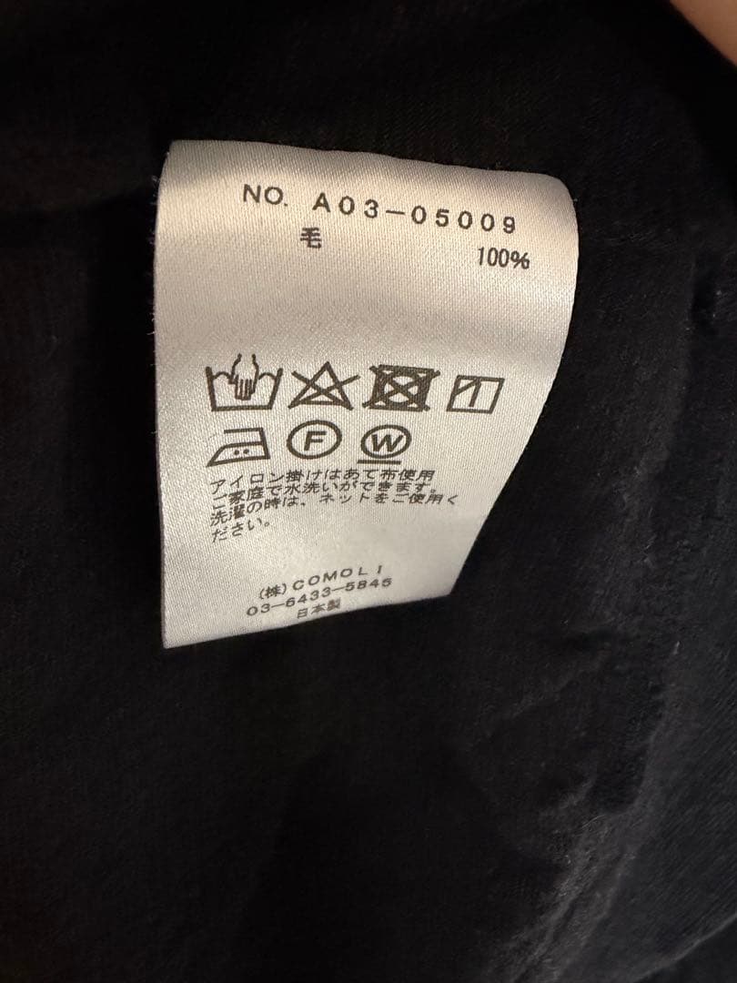 comoli コモリ 24AW ウール天竺 長袖クルー チャコール サイズ3 ①