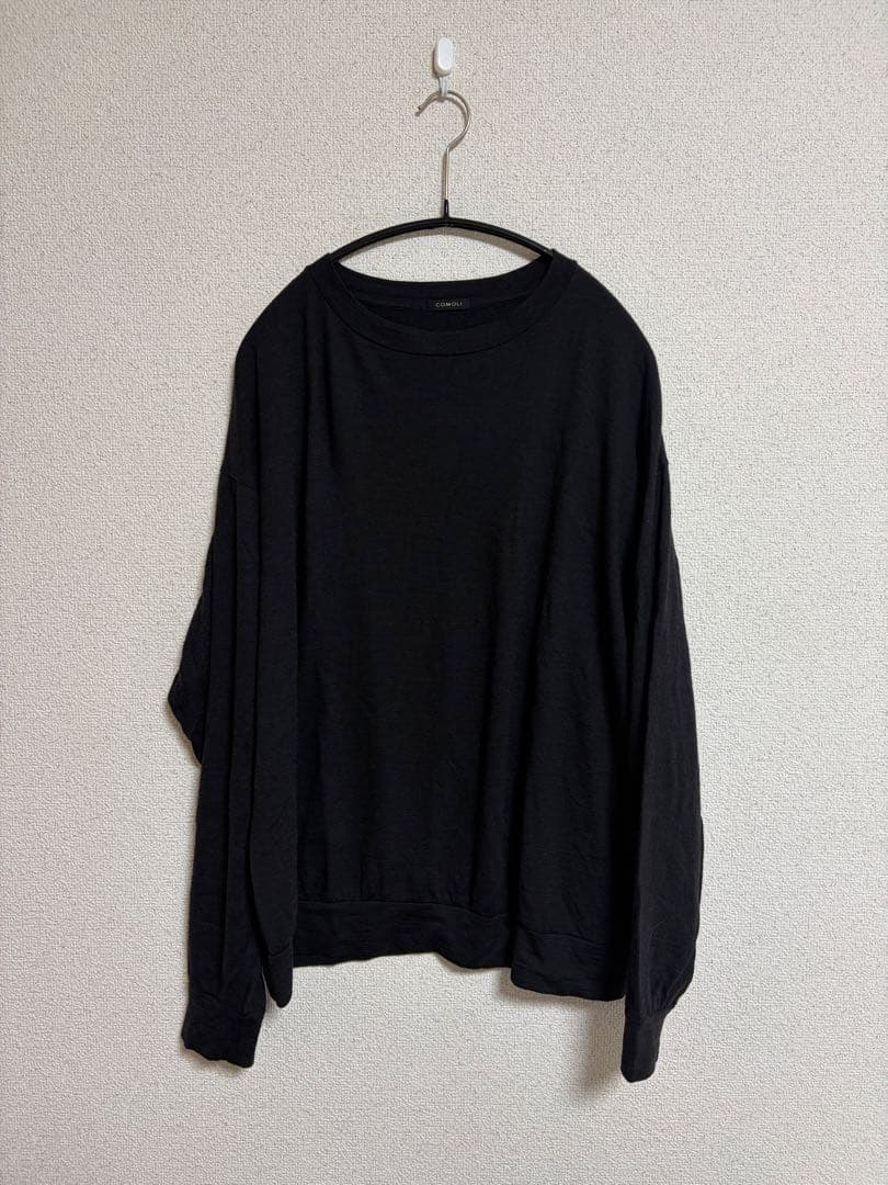 comoli コモリ 24AW ウール天竺 長袖クルー チャコール サイズ3 ①