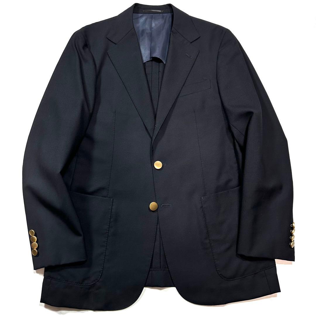 L相当23AW◎EDIFICE モヘヤミックス トロピカルウール 紺ブレザー48