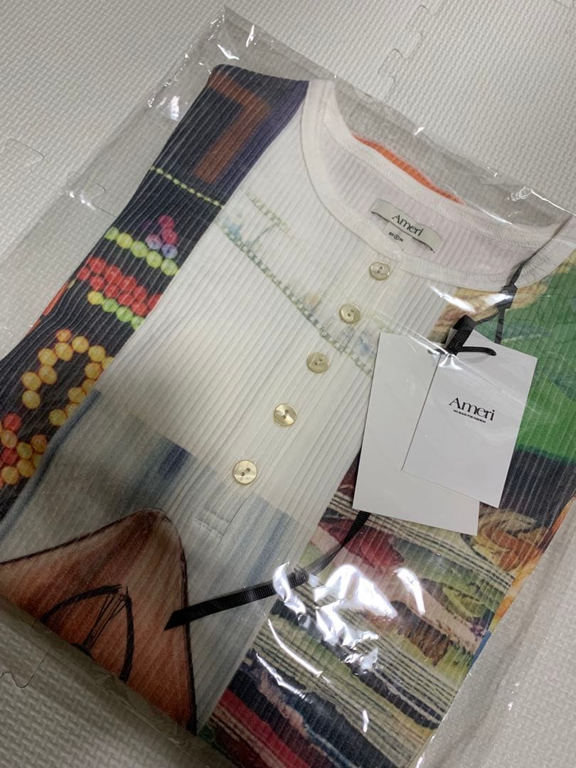 トップス AMERI VINTAGE EMOTIONAL COLLAGE RIB TOP