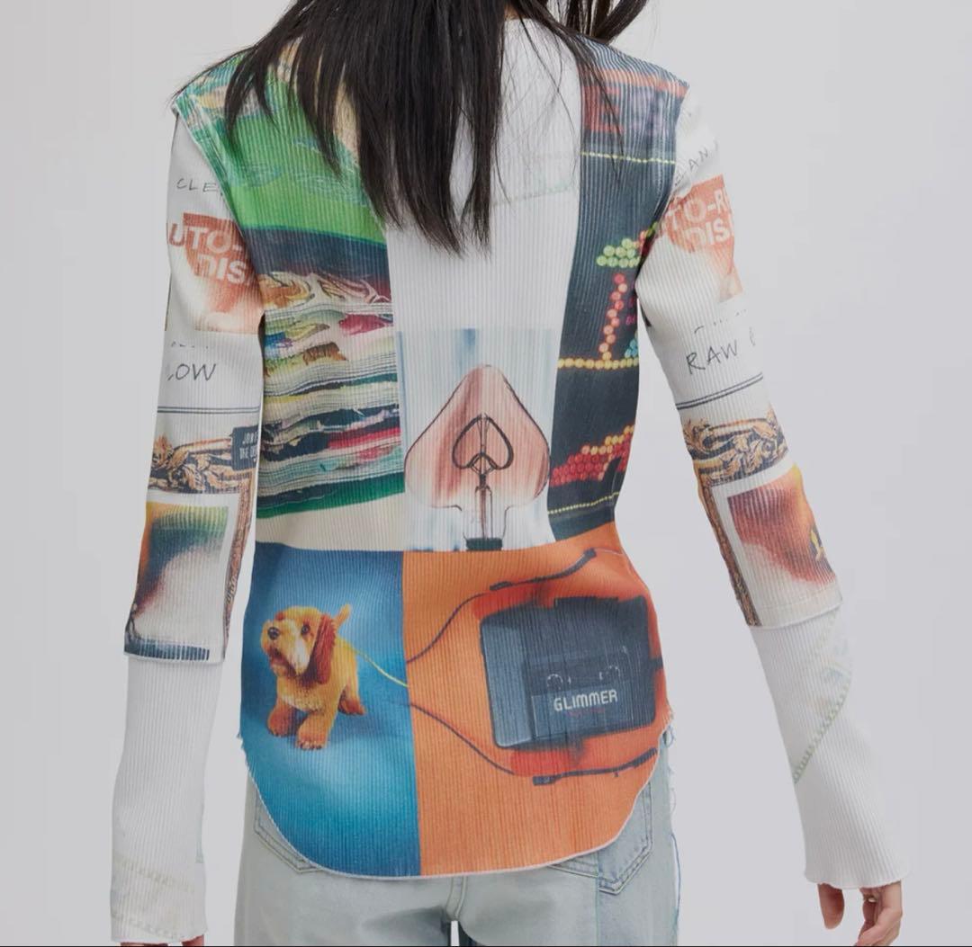 トップス AMERI VINTAGE EMOTIONAL COLLAGE RIB TOP