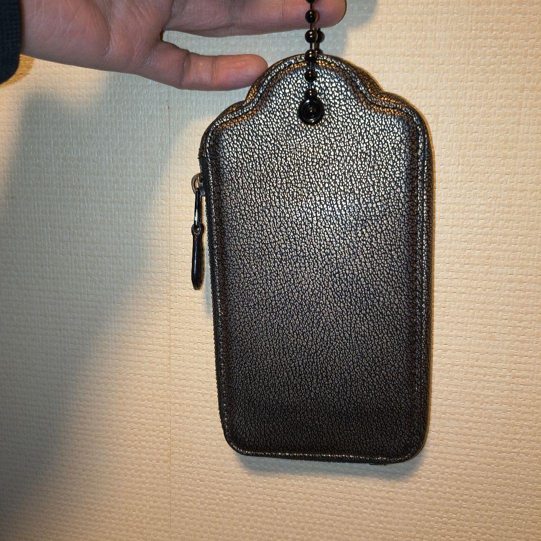 希少！COACH タグ型　ブロンズ　 ポーチ ケース　財布　コーチ