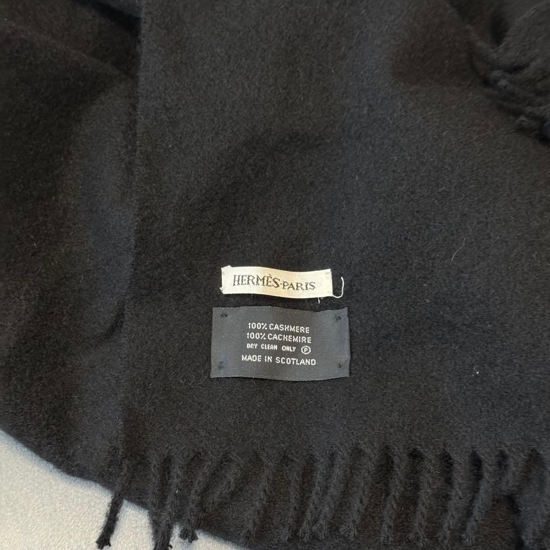 エルメス マルジェラ期 カシミヤ マフラー ストール ブラック 大判