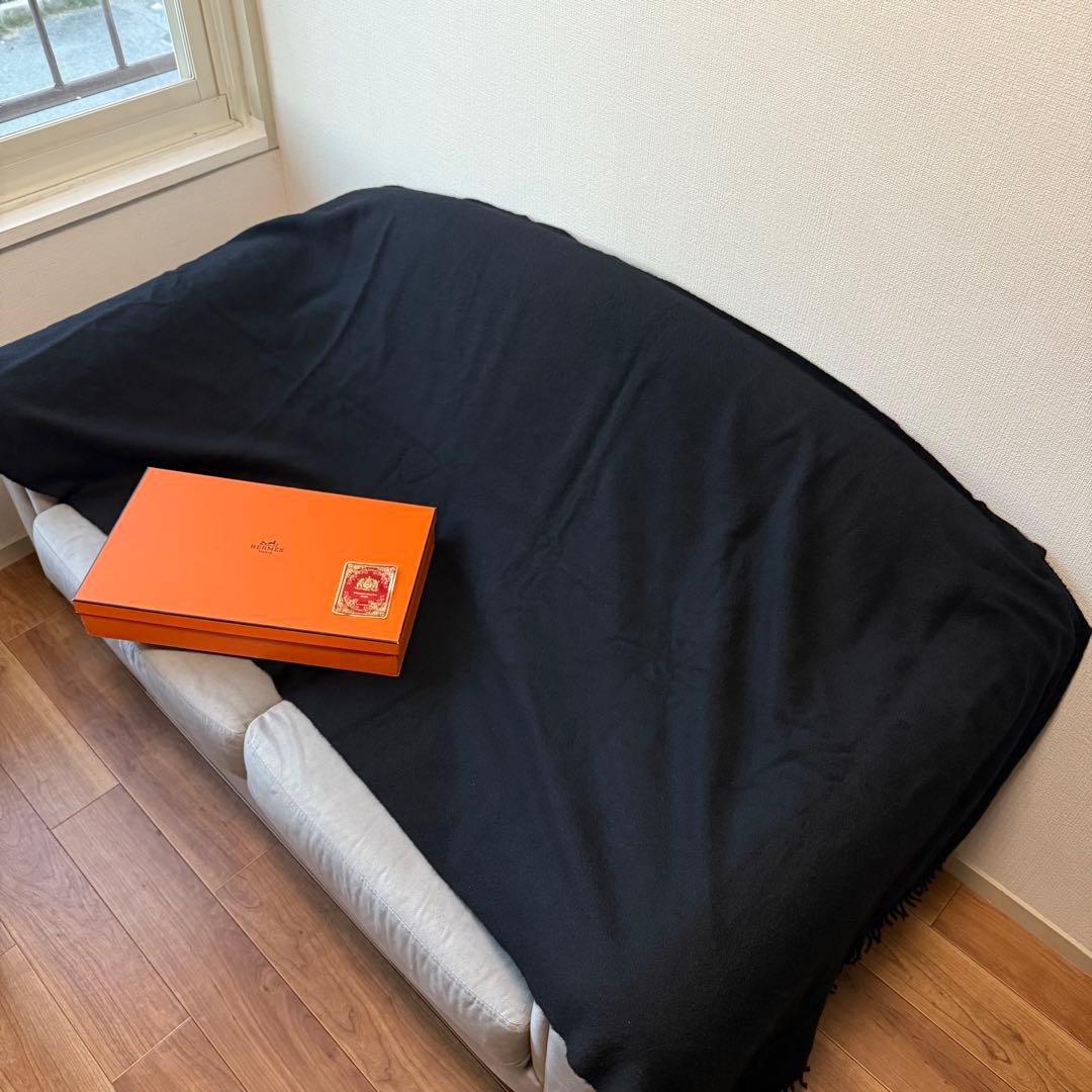 エルメス マルジェラ期 カシミヤ マフラー ストール ブラック 大判