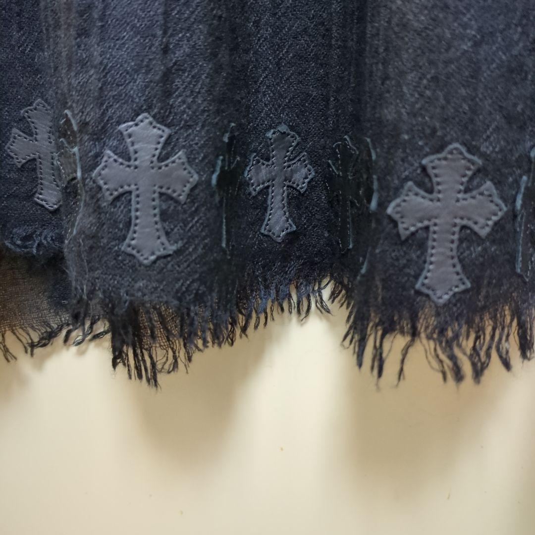 クロムハーツ　レザークロスパッチ付きストール