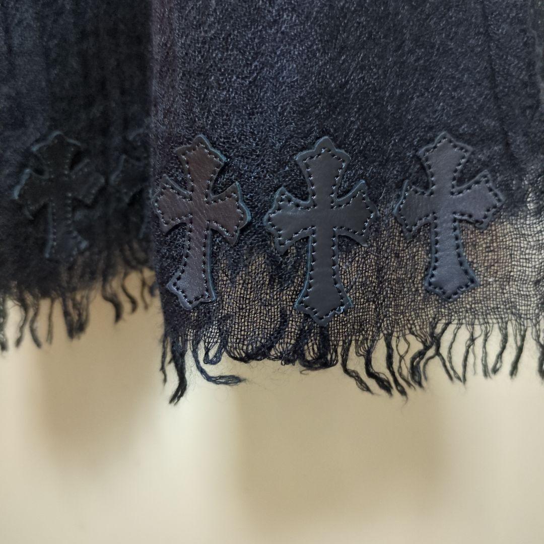 クロムハーツ　レザークロスパッチ付きストール