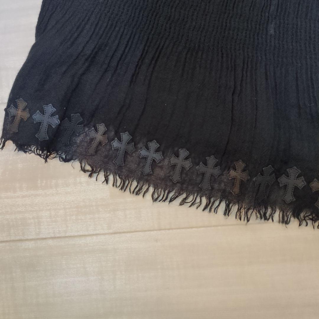 クロムハーツ　レザークロスパッチ付きストール