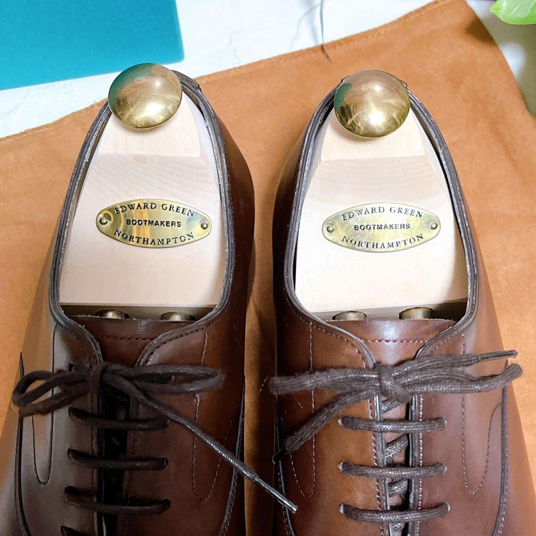 極美品【エドワードグリーン】ドレスシューズ 高級革靴 濃茶 6.5 英国製 箱付